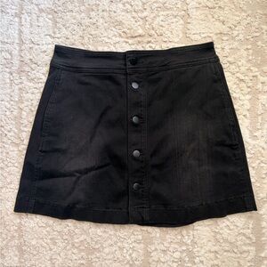 Kenneth Cole Black Mini Skirt with Button Detail